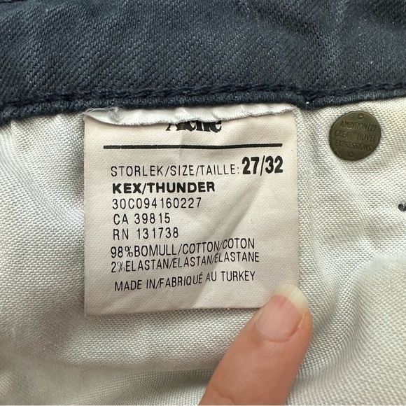 Acne Studios Jeans Womens Size 27 Rex Thunder Low Rise Skinny Straight Leg - Picture 11 of 12